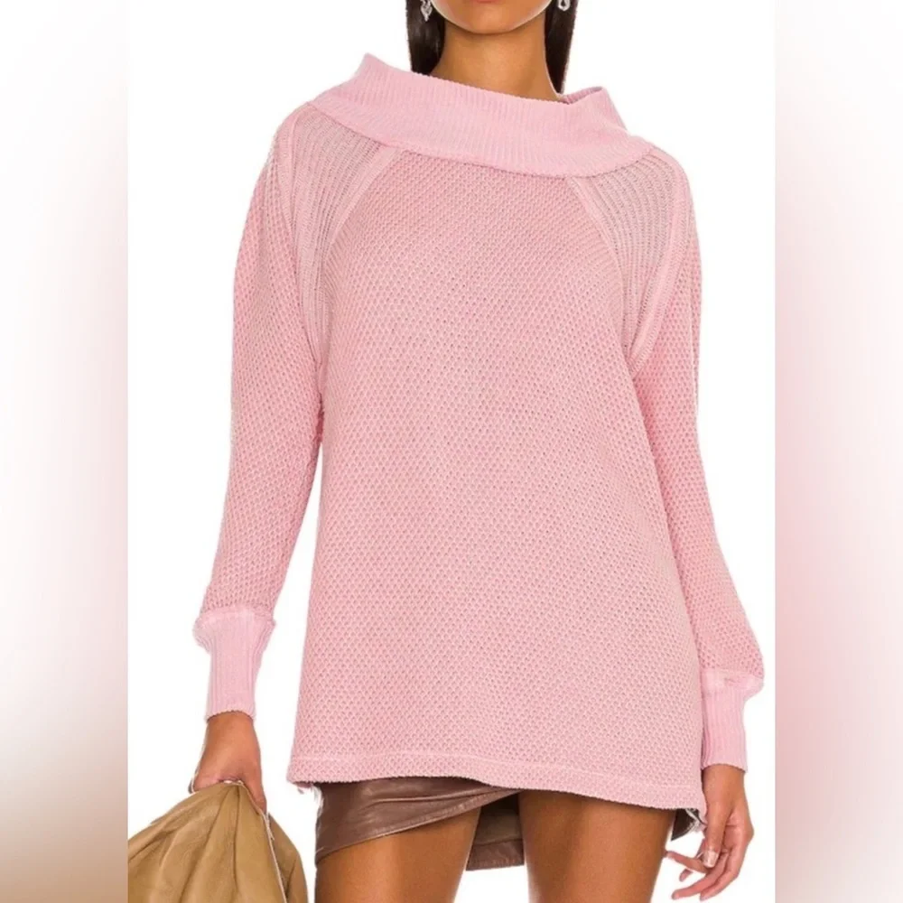FREE PEOPLE® WE THE FREE She’s A Keeper Mock Neck Faded Coral Sweater/Top NWT